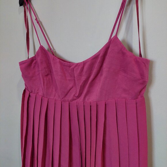 BCBGeneration Pink/Peach Babydoll Strappy Pleated Mini Dress, Size M - Picture 2 of 8